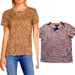 N:Philanthropy Leopard Print Tee Shirt Women Color Mocha Size L